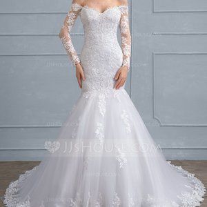 JJ's House Mermaid Tulle Lace Wedding Dress